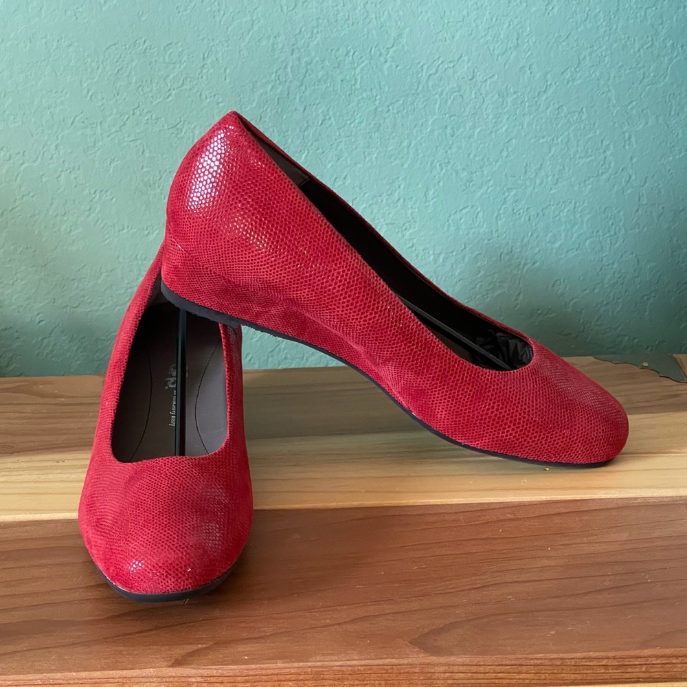 SAS SOFIA ROUGE RED LEATHER WEDGE 8 N NIB $224 WOMENS DRESS SHOE New